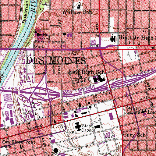 Topographic Map of Saint Paul Lutheran Church, IA