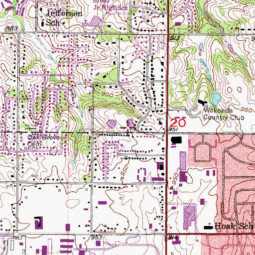 Topographic Map of Seventh Day Adventist Church, IA