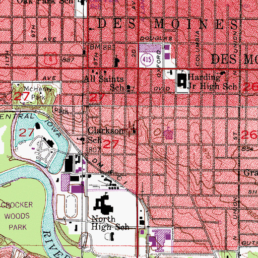 Topographic Map of Mount Olive Baptist Church, IA