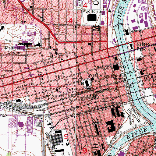 Topographic Map of Saint John's Lutheran Church, IA
