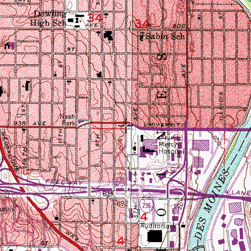 Topographic Map of Truth Seekers Bible Temple, IA