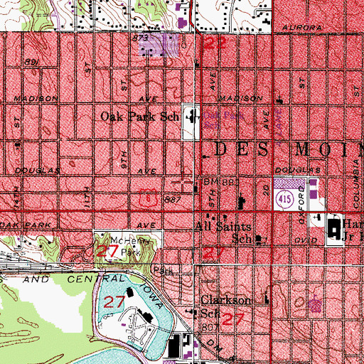 Topographic Map of Northridge Baptist Church, IA