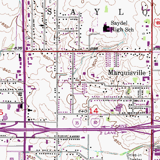 Topographic Map of All Saints Catholic Church, IA