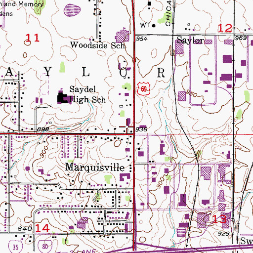 Topographic Map of Church of Christ, IA
