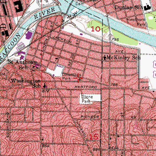 Topographic Map of Jordan United Methodist Church, IA