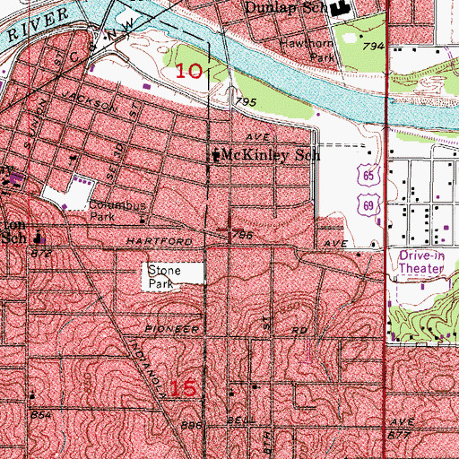 Topographic Map of Fellowship Baptist Church, IA
