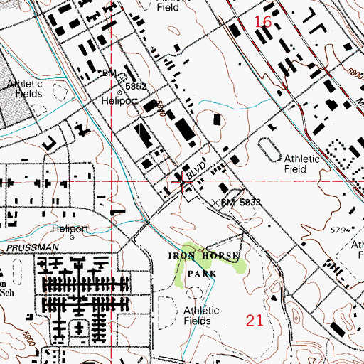 Topographic Map of Fort Carson, CO