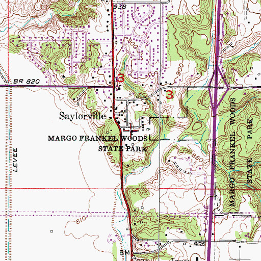 Topographic Map of Saylorville Baptist Church, IA