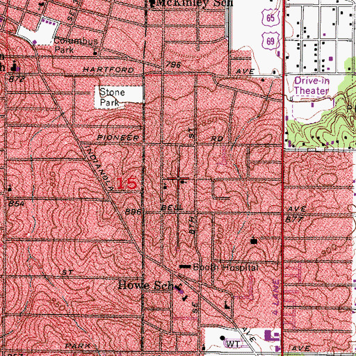 Topographic Map of Harvest Time Tabernacle Church, IA