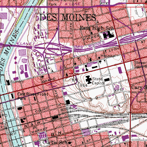 Topographic Map of Calvary Baptist Church, IA