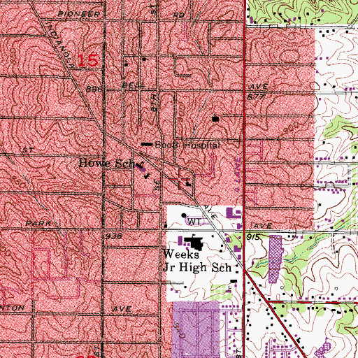 Topographic Map of Indianola Heights Evangelical Church, IA