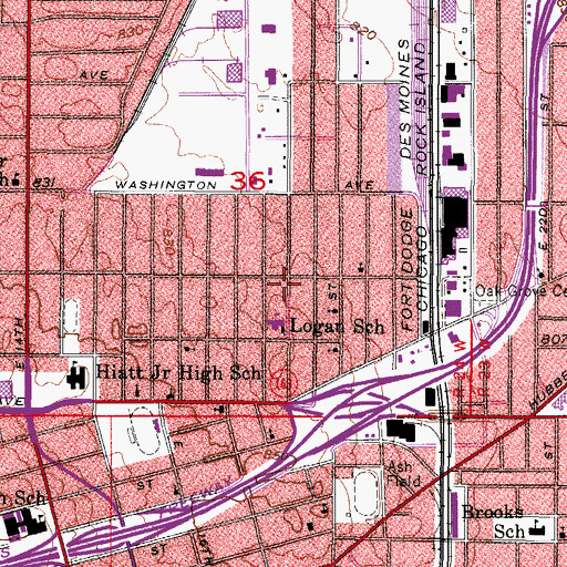 Topographic Map of Evangelistic Christian Church, IA
