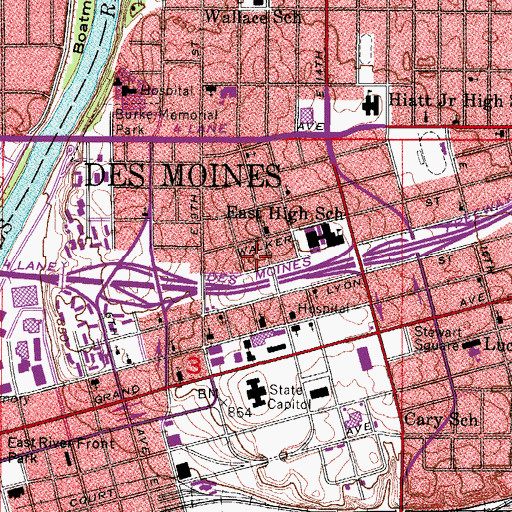 Topographic Map of Wesley United Methodist Church, IA