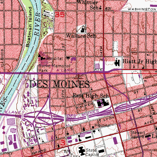 Topographic Map of River of Life Assembly of God Church, IA