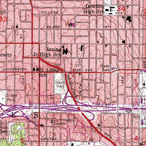Topographic Map of New Jerusalem Church of God, IA