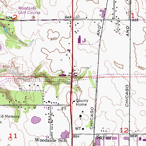 Topographic Map of Jehovah's Witnesses Highland Park Congregation, IA