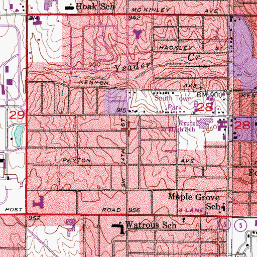 Topographic Map of Faith Independent Assembly of God Church, IA
