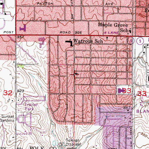 Topographic Map of Church of God of Prophecy, IA