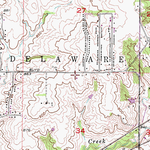 Topographic Map of Easton Baptist Church, IA