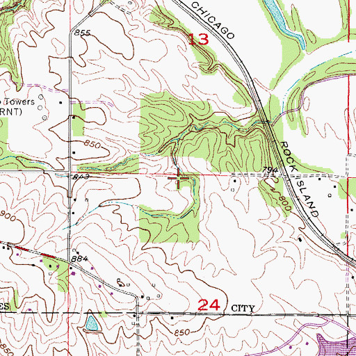 Topographic Map of Capitol Hill Christian Church, IA