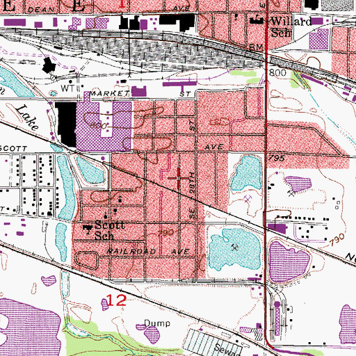 Topographic Map of Woodland Community Church, IA