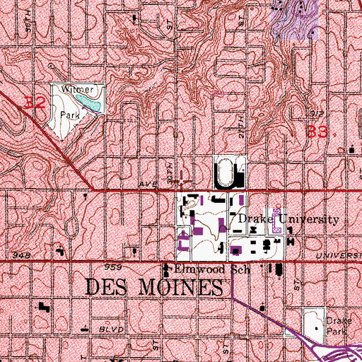 Topographic Map of Trinity Presbyterian Reformed Church, IA