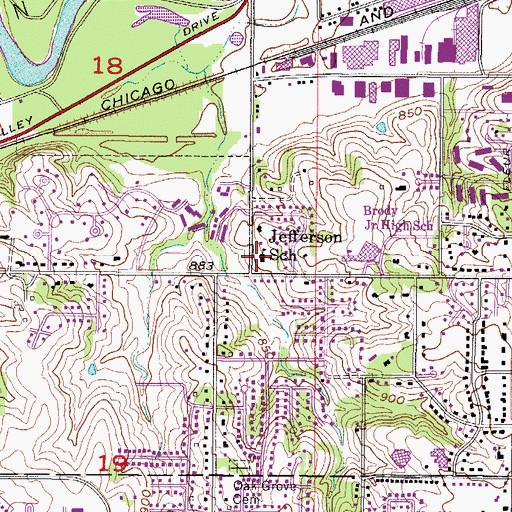 Topographic Map of Rockpower Church, IA
