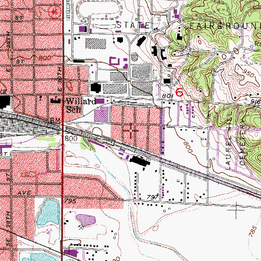 Topographic Map of First Pentecostal Church of God, IA