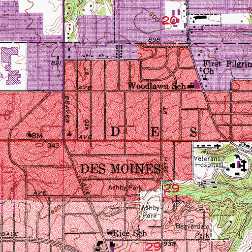 Topographic Map of Trinity Temple Church, IA