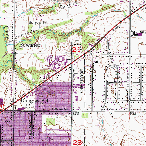 Topographic Map of Eastside Evangelical Free Church, IA
