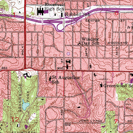 Topographic Map of Saint Augustin's Church, IA