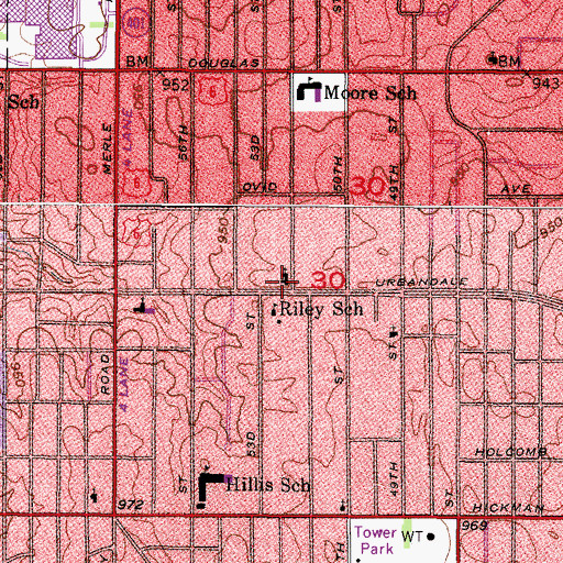 Topographic Map of Grace Lutheran Church, IA