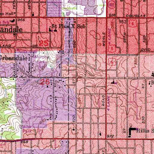 Topographic Map of Reorganized Church of Jesus Christ of Latter Day Saints, IA