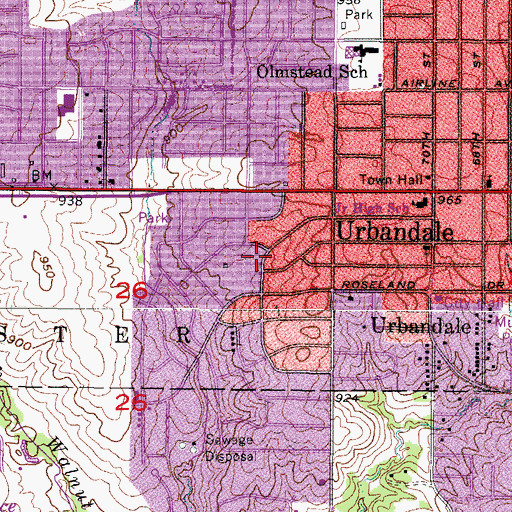 Topographic Map of Aldersgate United Methodist Church, IA