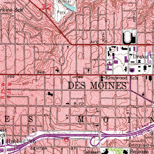 Topographic Map of Christian Church - Disciples of Christ in the Upper Midwest, IA