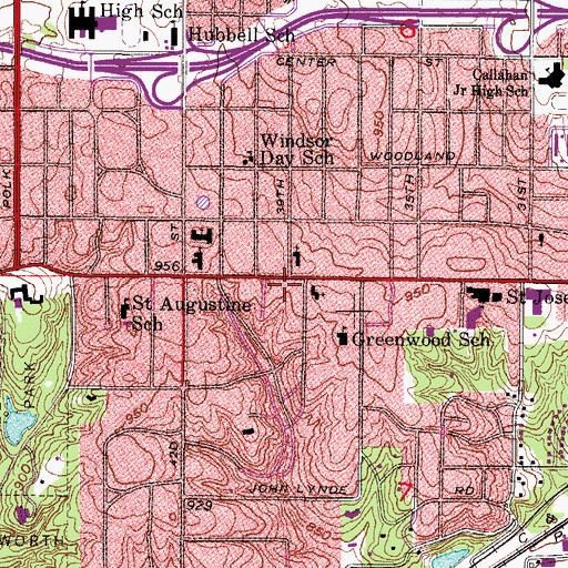Topographic Map of West Brooke Shopping Center, IA