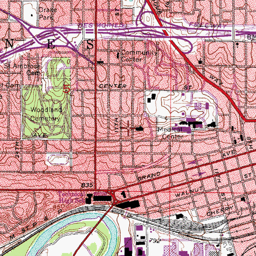 Topographic Map of Wallace House, IA