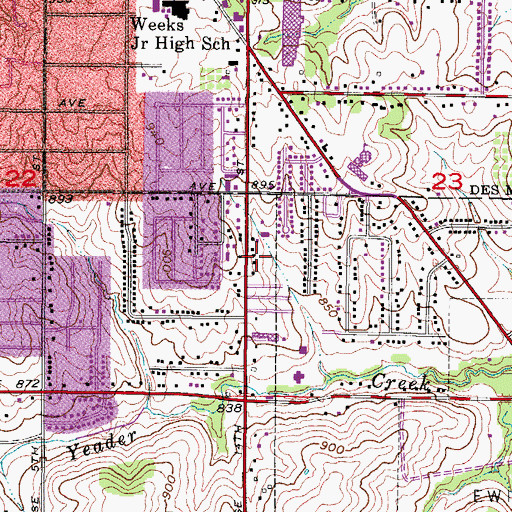 Topographic Map of P and H Mobile Home Court, IA