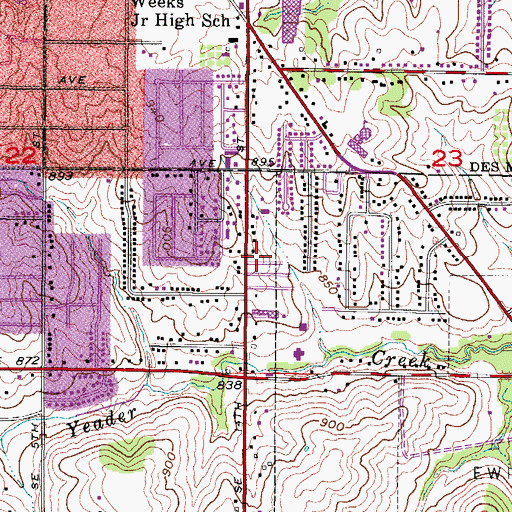Topographic Map of Highview Mobile Home Park, IA