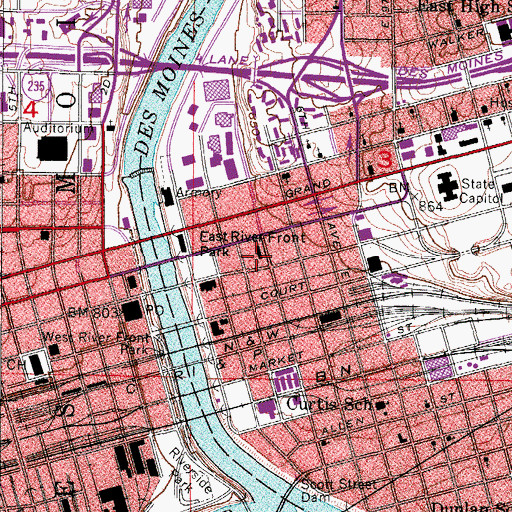 Topographic Map of Capitol Gateway East Ice Pavilion, IA