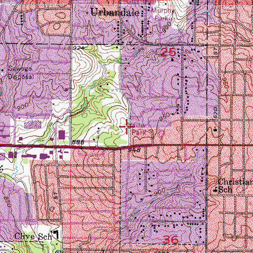 Topographic Map of Blue Bird Mobile Park, IA