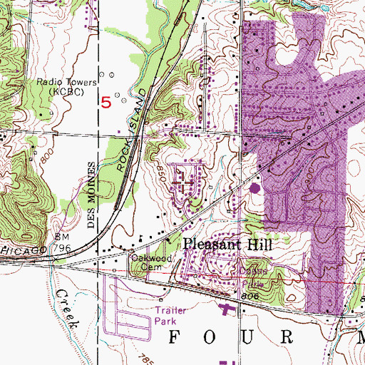 Topographic Map of Sleepy Hollow Sports Park, IA