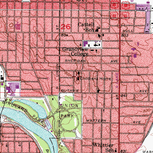 Topographic Map of Union Park Health Services Center, IA
