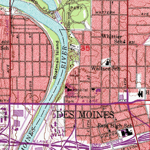 Topographic Map of Riverview Care Center Nursing Home, IA