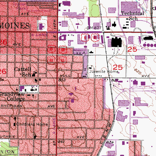 Topographic Map of Trinity Center at Luther Park, IA