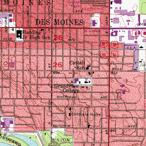 Topographic Map of Pettit Building, IA