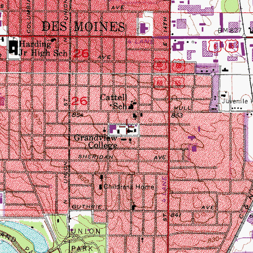 Topographic Map of Maintenance Building, IA