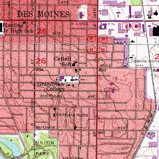 Topographic Map of Krumm Business Center, IA