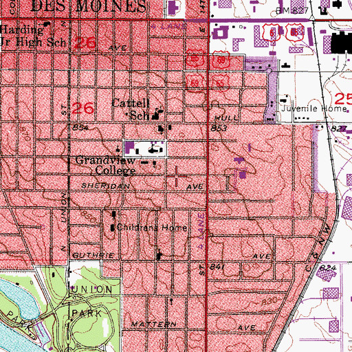 Topographic Map of Nielsen Hall, IA