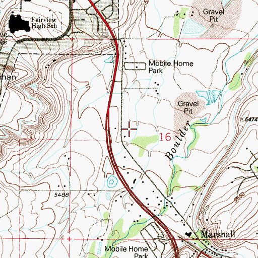Topographic Map of KBCO-AM (Boulder), CO